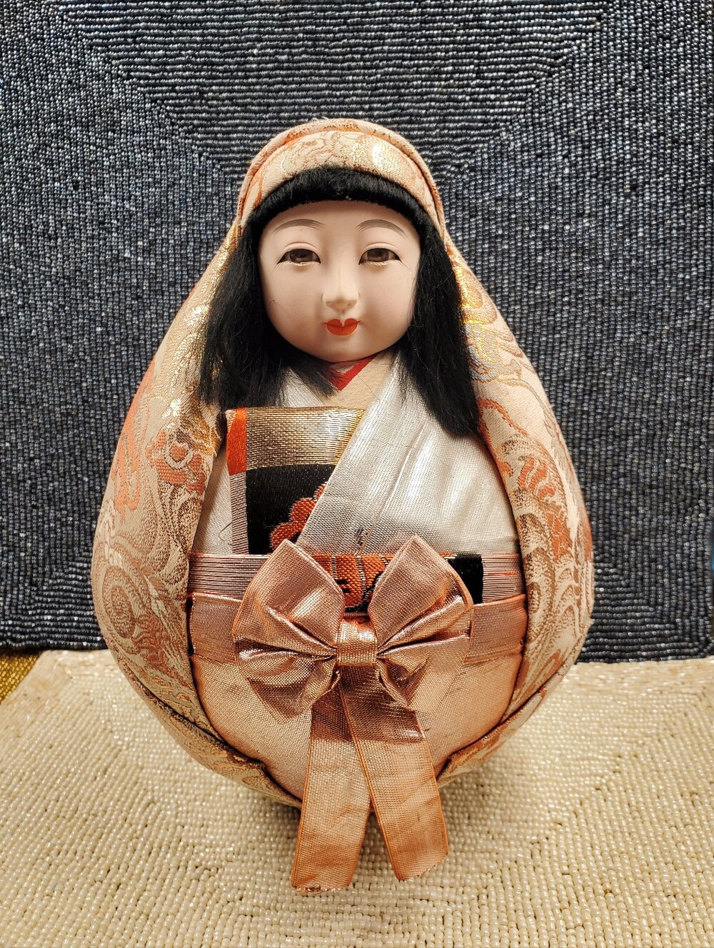 Traditional Hime Daruma doll (also known as a Yuhime Ningyo), Japanese Folk Art